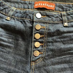 ALEXACHUNG Mid-Rise Straight Leg Jeans Size 26 Blue. Purchased from RealReal